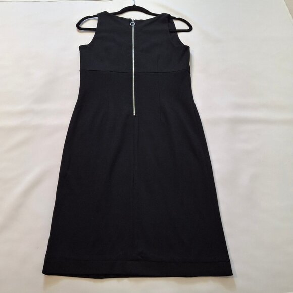 Pink Tartan Empire Princess Little Black Sleek Pencil Dress Size M Chrome Zipper - Picture 6 of 15